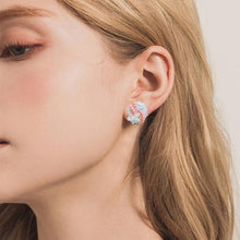 Load image into Gallery viewer, 【Stud Earrings】Handmade Pink &amp; Light Blue Resin Beads Earrings, Sweet Floral Cluster, Cute Gift for Girls