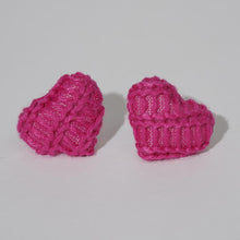 Load image into Gallery viewer, 【Stud Earrings】Pink &amp; White Knitted Heart Studs,Cute Sweet Style for Young Women