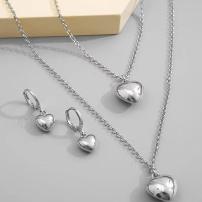 Classic Baroque Pearl Pendant Necklace for Women Temperament Geometric Design Light Luxury Pearl Earrings Jewelry Set