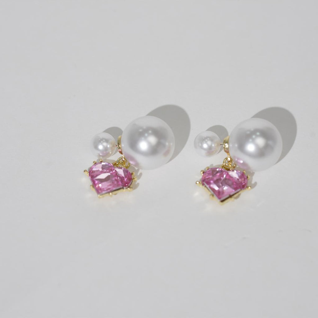 Anting-anting Jatuh, Aloi, Mutiara dan Kancing Zirkon Jantung Merah Jambu, Jatuh Jantung Bertepi Emas, Untuk Gadis