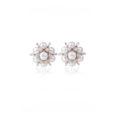 【Stud Earring】New Fashion Natural Pearl Earring with Silver Post, Classic Earring for Women,Shining Accessory for Daily Wear