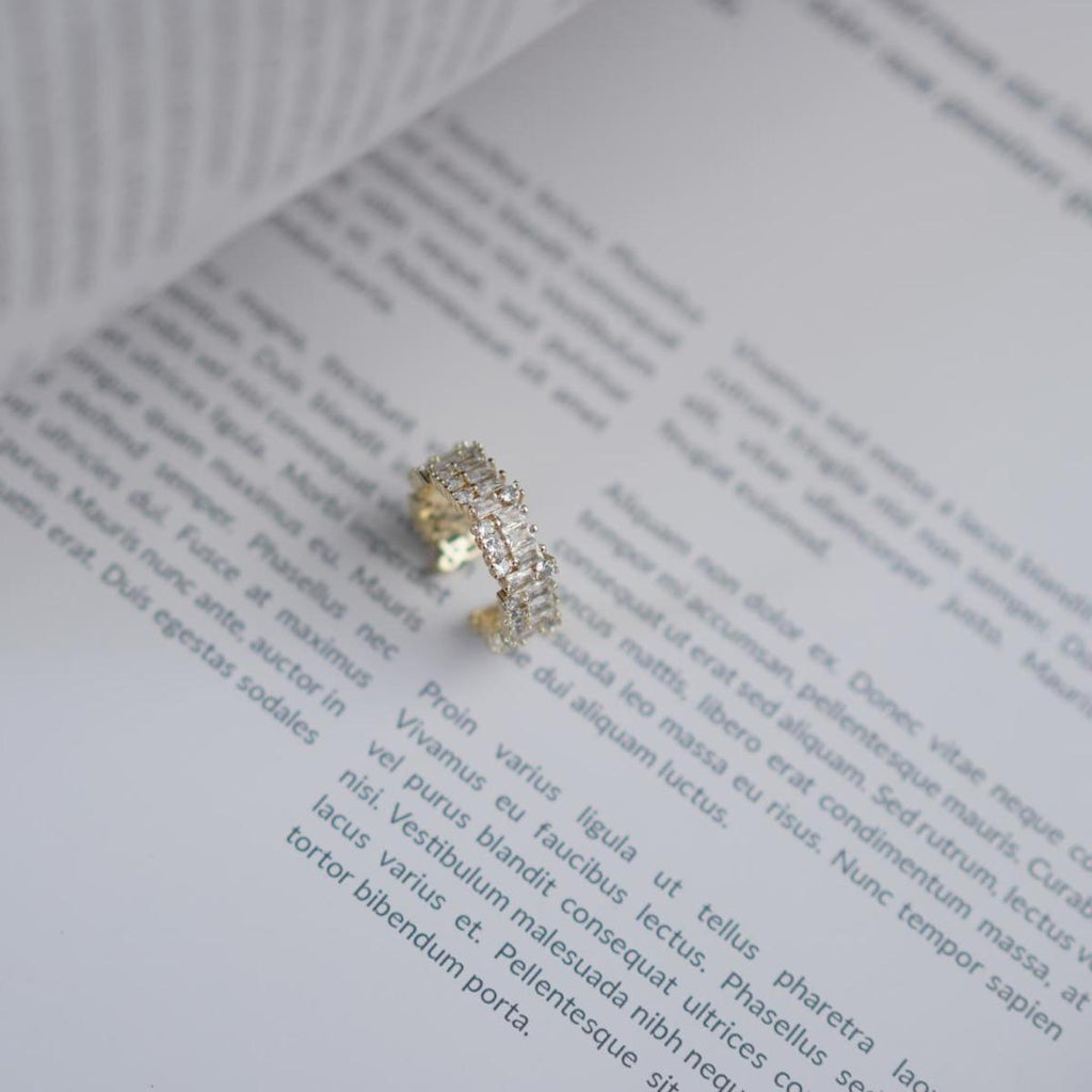 【Open Ring】Glam Zircon Encrusted Adjustable Ring with Luxe & Stylish Design for Fashion Ladies