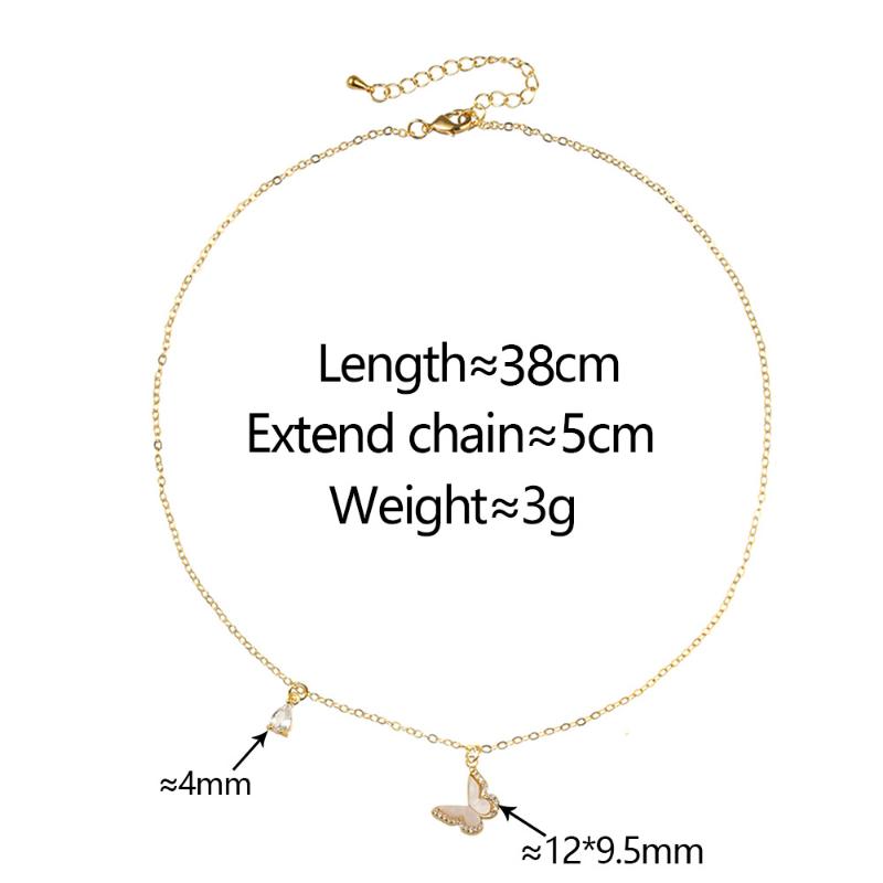【Pendant Necklace】French Style Alloy Gold-Tone Necklace with Butterfly Charm & Pearl Accents, Minimalist Layered Jewelry for Women, Delicate Everyday Elegance