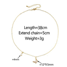 Load image into Gallery viewer, 【Pendant Necklace】French Style Alloy Gold-Tone Necklace with Butterfly Charm &amp; Pearl Accents, Minimalist Layered Jewelry for Women, Delicate Everyday Elegance