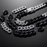 YOSZO Cuban Link Chain for Men 20MM/13MM Chunky Gold Necklaces for Women Adjustable Rhinestone Acrylic Plastic Choker Necklace