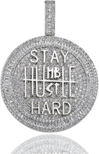 Load image into Gallery viewer, YOSZO 14K Gold Plated Stay Humble &amp; Hustle Hard Encourage Pendant Necklace, Iced Out CZ Diamond Hip Hop Charm Jewelry for Men Women