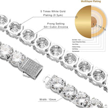 Load image into Gallery viewer, YOSZO 8MM 10MM Tennis Bracelet 14K Gold Plated Iced Out 5A+ Cubic Zirconia Diamond Hip Hop Tennis Chain for Men Women