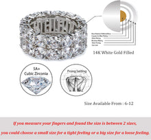 Load image into Gallery viewer, YOSZO Ring Engagement Ring Gold Men Diamond Rings 9mm Silver Cubic Zirconia Ring 14K Gold Plated Mens Wedding Band Ring for Women Promise Eternity Jewelry