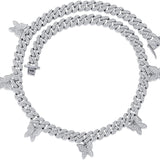 YOSZO 10mm 6 Times Plated Iced out Small Charm Diamond Cuban Link Choker Chain Necklace for Women Novelty Jewelry Gifts