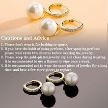 Carica l&#39;immagine nel visualizzatore di Gallery, YOSZO Earrings for Women 18K Gold Plated Pearl Earrings Silver Earrings for Women Heart Earrings Dangle Cartilage Earring