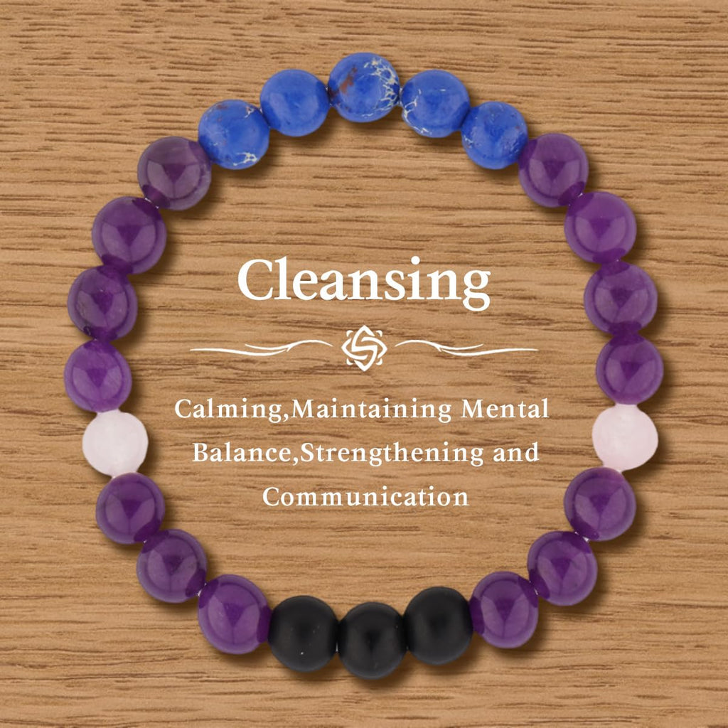 Natural Stone Healing Bracelet Set for Women & Men, Chakra Anxiety Relief Beaded Bracelets, Turquoise Gemstone Elastic Stretch Bracelet for Yoga Meditation, Unisex Spiritual Jewelry Gift