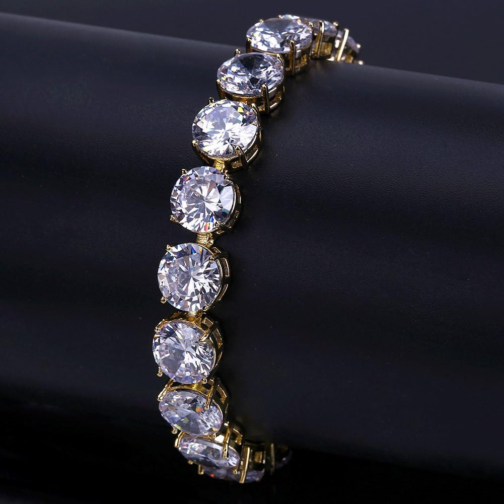 YOSZO 8MM 10MM Tennis Bracelet 14K Gold Plated Iced Out 5A+ Cubic Zirconia Diamond Hip Hop Tennis Chain for Men Women