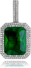 Laden Sie das Bild in den Galerie-Viewer, YOSZO Hip Hop 6 Colors Solitaire Pendant Cubic Zirconia Halo Pendant Necklace with Solid Back…
