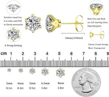 Carica l&#39;immagine nel visualizzatore di Gallery, YOSZO Moissanite Stud Earrings 0.2-4.0 Carat Round Brilliant Cut Moissanite Sterling Silver Earrings Set for Women and Men Include Gift Box