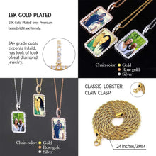 Load image into Gallery viewer, YOSZO Necklace with Picture Inside 18K Gold Plated Custom Picture Necklace Personalized Photo Necklace Memory Gifts for Men