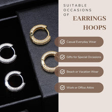 Cargar imagen en el visor de la galería, YOSZO Gold Hoop Earrings for Women 18K Gold Plated Iced Out Silver Huggie Earrings for Men Hypoallergenic CZ Diamond Earrings