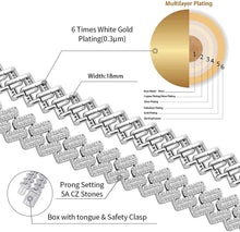 Charger l&#39;image dans la galerie, YOSZO 20MM 6 Times 14k Gold Plated Cuban Link Chain Full Iced Out Bling Round Baguette Cut Cubic Zirconia with Prong Setting Simulated Diamond Chain Choker Necklace for Men Women