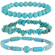 Load image into Gallery viewer, Natural Stone Healing Bracelet Set for Women &amp; Men, Chakra Anxiety Relief Beaded Bracelets, Turquoise Gemstone Elastic Stretch Bracelet for Yoga Meditation, Unisex Spiritual Jewelry Gift