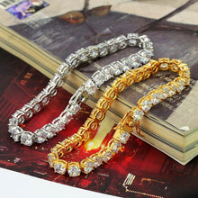 Laden Sie das Bild in den Galerie-Viewer, YOSZO 1 Row AAA Gold Silver All Iced Out Tennis Bling Lab Simulated Diamond Bracelet