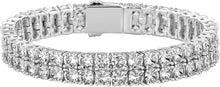 Load image into Gallery viewer, YOSZO 2 Row Tennis Bracelet Iced Out Bling Cubic Zirconia Lab Simulated Diamond Bracelet14K Gold Plated Wrist Chain Hip Hop Jewelry for Men Women