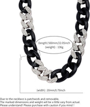 Carica l&#39;immagine nel visualizzatore di Gallery, YOSZO Cuban Link Chain for Men 20MM/13MM Chunky Gold Necklaces for Women Adjustable Rhinestone Acrylic Plastic Choker Necklace