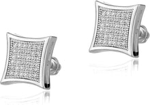 Cargar imagen en el visor de la galería, YOSZO Square Screw Stud Earrings 5A+ Corlorful Cubic Zirconia 14K Gold Sparkle Hypoallergenic Screw Stud Square Flat Earrings For Men Women