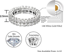 Load image into Gallery viewer, YOSZO Ring Engagement Ring Gold Men Diamond Rings 9mm Silver Cubic Zirconia Ring 14K Gold Plated Mens Wedding Band Ring for Women Promise Eternity Jewelry