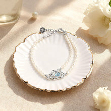 Load image into Gallery viewer, Blue Topaz Birthstone Bracelet for Women, December Birthstone 925 Sterling Silver Wave Pendant, Adjustable Bead Bracelet Ocean Inspired Jewelry Gift