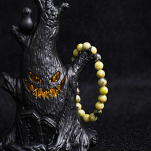 Load image into Gallery viewer, Halloween Beaded Bracelet, Natural Stone Beads in Halloween Charm, Elastic String for Easy Wear, Unisex Spooky Holiday Jewelry Gift for Adults &amp; Kids