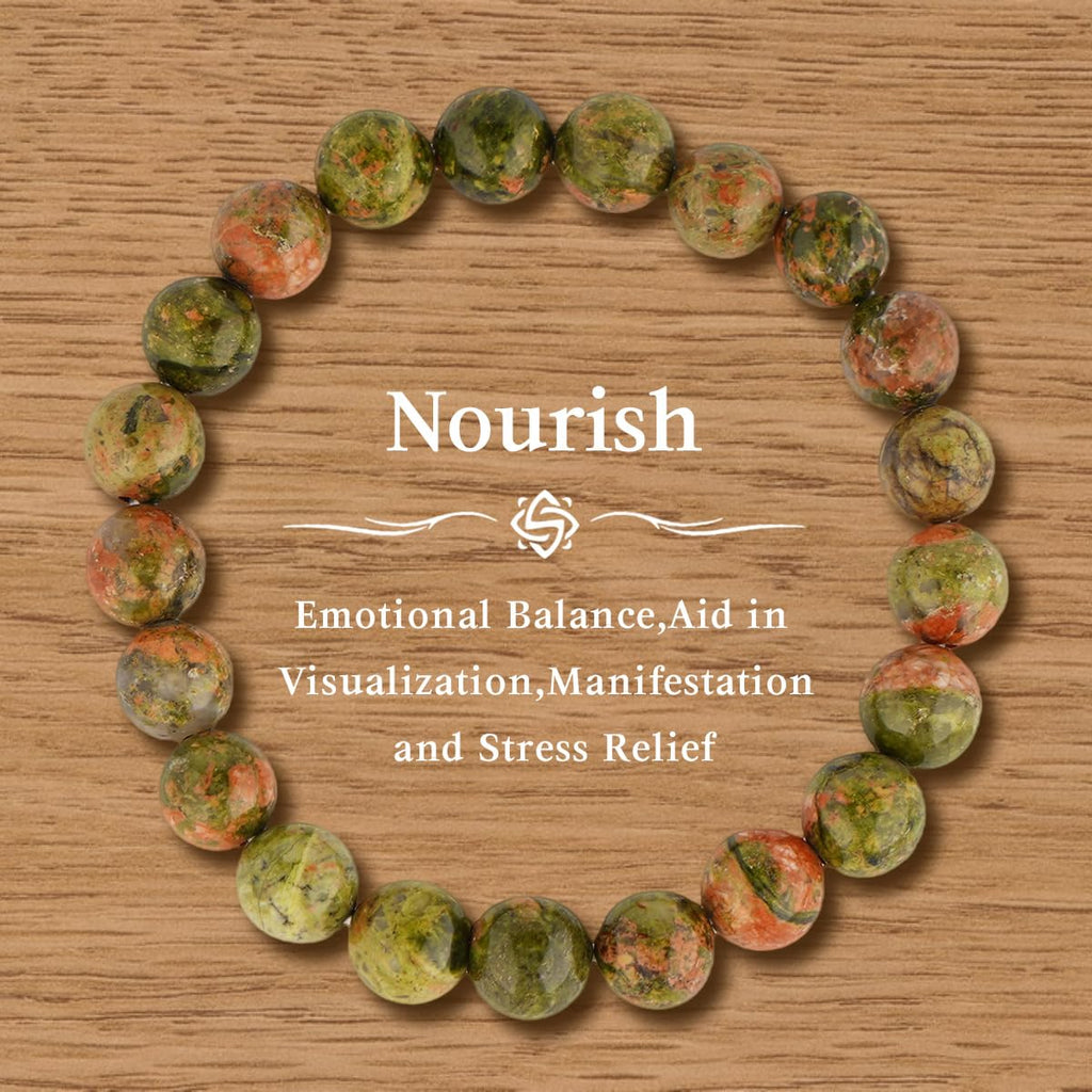 Natural Stone Healing Bracelet Set for Women & Men, Chakra Anxiety Relief Beaded Bracelets, Turquoise Gemstone Elastic Stretch Bracelet for Yoga Meditation, Unisex Spiritual Jewelry Gift