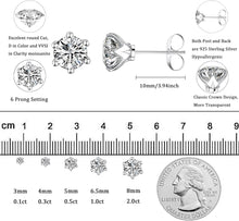 Load image into Gallery viewer, YOSZO Moissanite Stud Earrings 0.2-4.0 Carat Round Brilliant Cut Moissanite Sterling Silver Earrings Set for Women and Men Include Gift Box