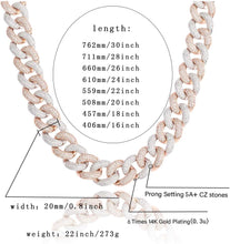 Load image into Gallery viewer, YOSZO Hip Hop 14K Gold Filled Miami Cuban Link Chains Necklace 6 Times Gold Plated Iced Out Paved Bling Round CZ for Men