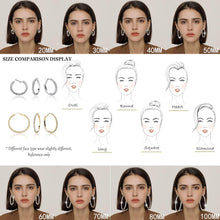 Laden Sie das Bild in den Galerie-Viewer, YOSZO Big Large Iced Out Hoop Cuff Circle Earrings Gold or Rhodium Plated Cubic Zirconia Inlaid Hypoallergenic Tennis Earrings For Women-Silver 8CM