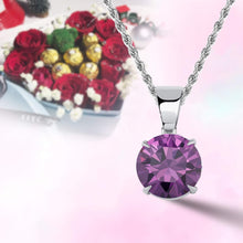 Cargar imagen en el visor de la galería, YOSZO 15MM 4 Colors Solitaire Colorful Cubic Zirconia Pendant Necklace for Women Elegant Jewelry with Stainless Steel Rope Chain