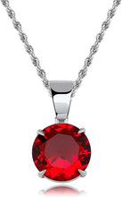 Cargar imagen en el visor de la galería, YOSZO 15MM 4 Colors Solitaire Colorful Cubic Zirconia Pendant Necklace for Women Elegant Jewelry with Stainless Steel Rope Chain