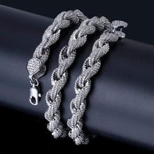 Laden Sie das Bild in den Galerie-Viewer, YOSZO 18K Gold Plated Hip Hop Iced out Lab Diamond Rope Chain Necklace Bracelet for Men