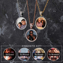 Load image into Gallery viewer, YOSZO Necklace with Picture Inside 18K Gold Plated Custom Picture Necklace Personalized Photo Necklace Memory Gifts for Men