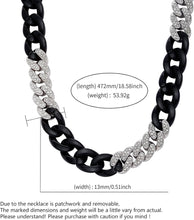 Carica l&#39;immagine nel visualizzatore di Gallery, YOSZO Cuban Link Chain for Men 20MM/13MM Chunky Gold Necklaces for Women Adjustable Rhinestone Acrylic Plastic Choker Necklace