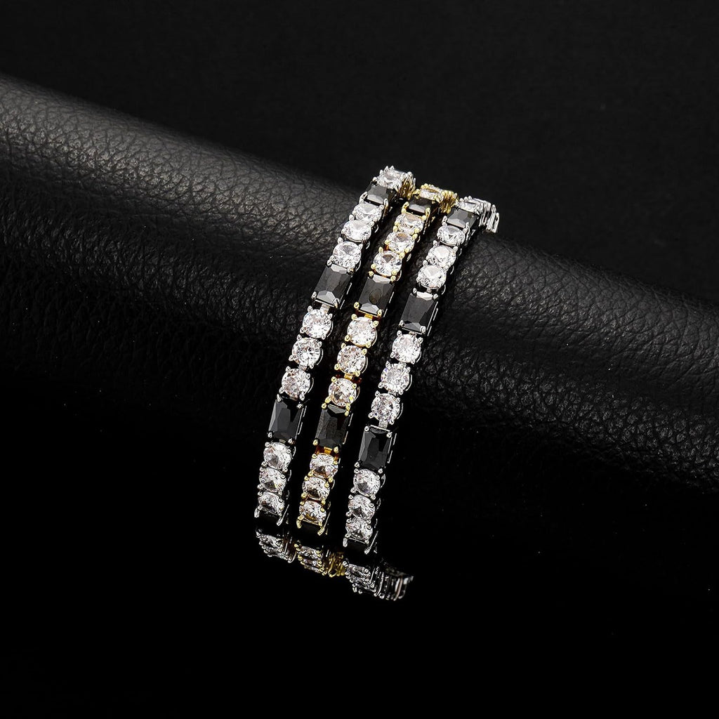 YOSZO Tennis Bracelets for Women 4MM Diamond Silver Chain Bracelet 14K Gold Plated Classic Cubic Zirconia Bracelet for Men