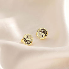 Cargar imagen en el visor de la galería, YOSZO Mens Earrings 14K Gold Plated Hypoallergenic Yin Yang Stud Earrings for Men CZ Cartilage Helix Piercing Earring | Tai Chi Earrings