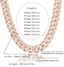 Load image into Gallery viewer, YOSZO Hip Hop 14K Gold Filled Miami Cuban Link Chains Necklace 6 Times Gold Plated Iced Out Paved Bling Round CZ for Men