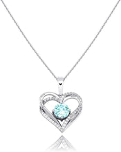 Charger l&#39;image dans la galerie, YOSZO Forever Love Heart Chain for Women 925 Sterling Silver Iced out Birthstone Pendant Necklace for Women Valentine Mother’s Day Jewelry Birthday Gift