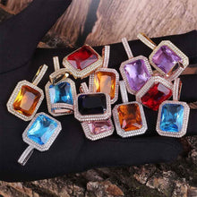 Laden Sie das Bild in den Galerie-Viewer, YOSZO Hip Hop 6 Colors Solitaire Pendant Cubic Zirconia Halo Pendant Necklace with Solid Back…