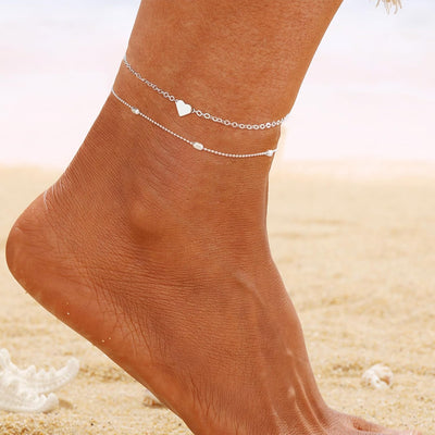 Gold Ankle Bracelets for Women Waterproof,14K Gold Anklets Layered Cuban Link Herringbone Paperclip Chain Anklet Bracelets Heart Infinity Butterfly Snake Anklet Summer Beach Jewelry