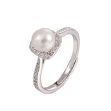 【Ring】Silver Ring with Natural Freshwater Pearl, Classic Lightweight Design, Luxury Jewelry for Women, Perfect Dating Gift