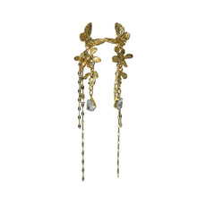 Load image into Gallery viewer, 【Drop Earrings】Gold Plated Alloy ButterflyTassel Earrings with Crystals, Romantic &amp; Glam for Fashion Ladies