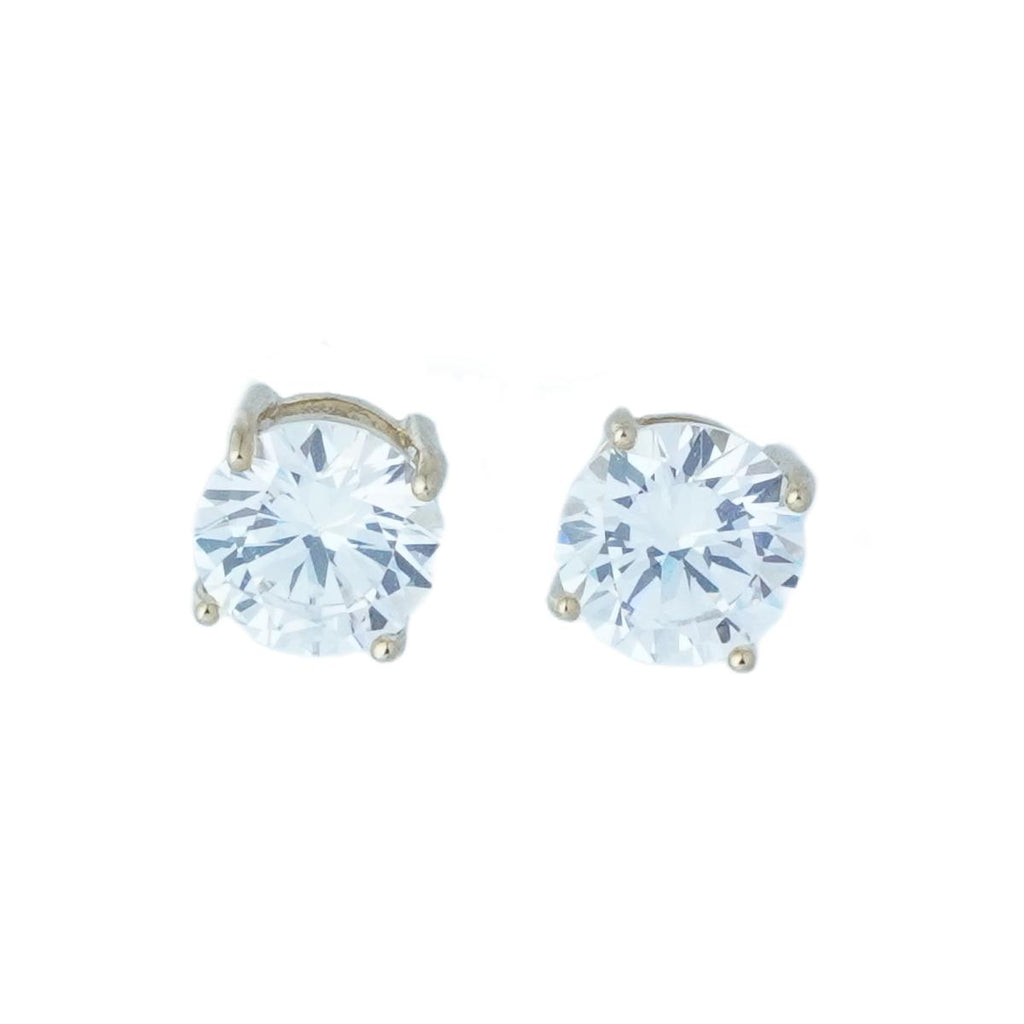 【Stud Earrings】Copper Gold Zirconia Four Prong Setting Classic Minimalist Stud Earrings Timeless Elegance for Women