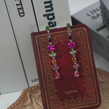 Load image into Gallery viewer, 【Drop Earrings】Silver Plated Alloy Earrings with Multi Color Stones, Glam Retro &amp; Artistic Style for Ladies