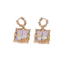 Load image into Gallery viewer, 【Drop Earrings】Purple French Court Style Earrings with Pearl Decorated, Romantic &amp; Elegant for Women
