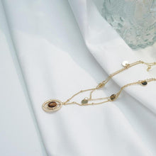 Load image into Gallery viewer, 【Pendant Necklace】 Asymmetric Chain Design with Tiger Eye Pendant Necklace for Elegant Women